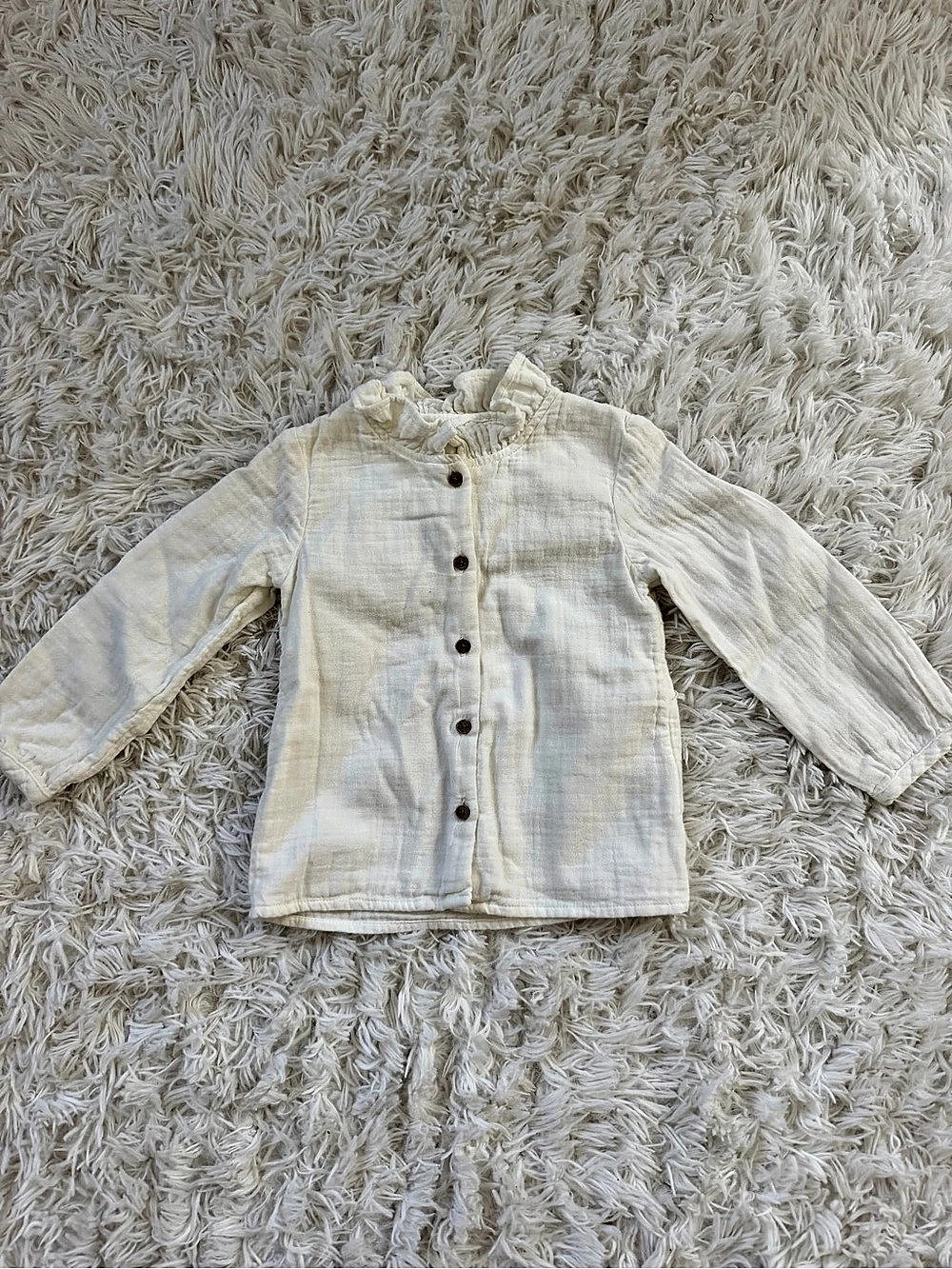 New M&S Baby Checkered Button-Up in White 18-24 Months